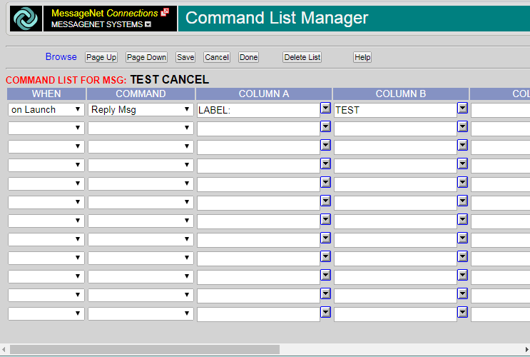 Command List Label